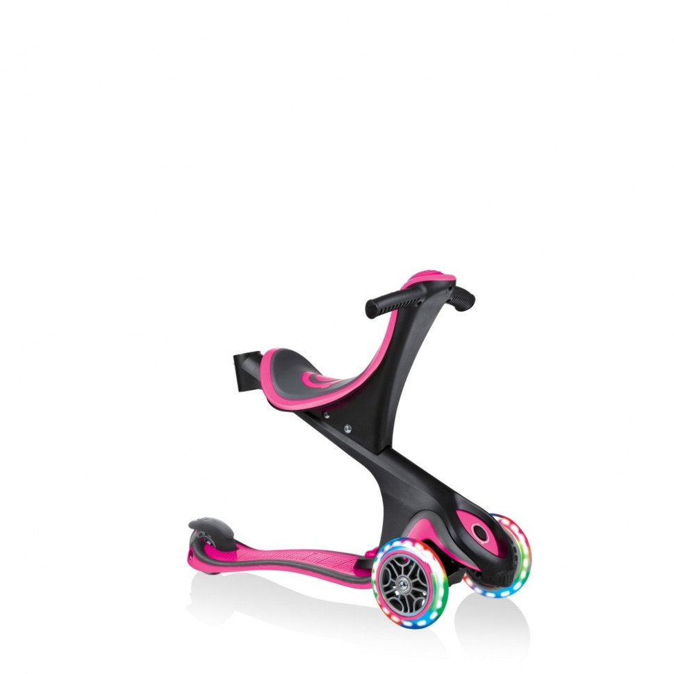 Самокат серії EVO COMFORT LIGHTS GLOBBER 459-110, 5 в 1 рожевий, колеса світяться