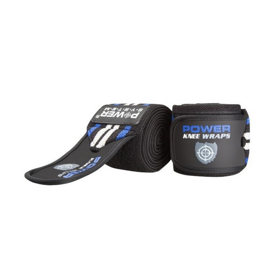 Бинти на коліна Knee Wraps Power System PS-3700_Blue-Black, (пара)