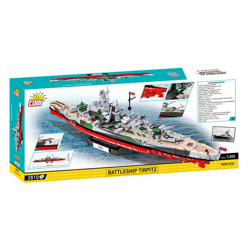 Конструктор бойовий корабель Лінкор Тірпіц COBI COBI-4839, 2880 деталей 1:300