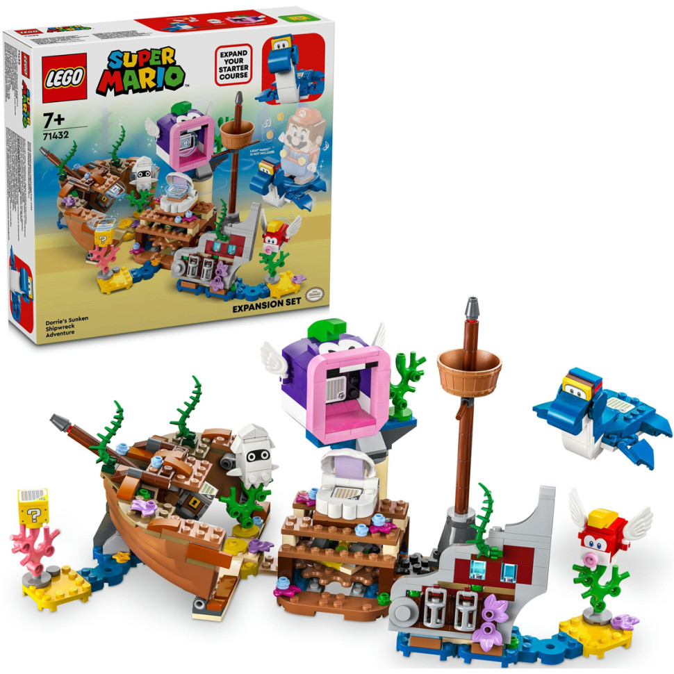 Конструктор LEGO Super Mario Приключения Dorrie на затонутом корабле. Дополнительный набор 71432, 500 деталей