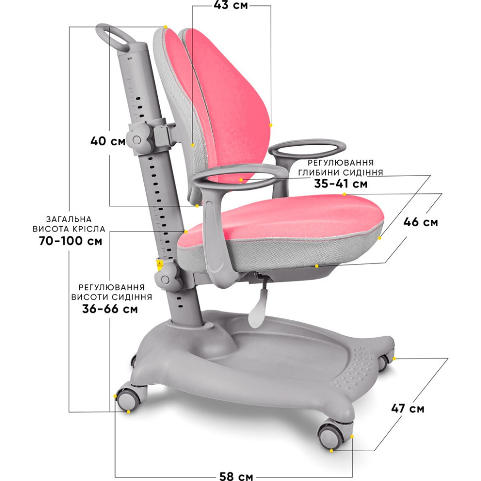 Детское кресло GT Y-404 Ortopedic ErgoKids Y-404 KP, Pink