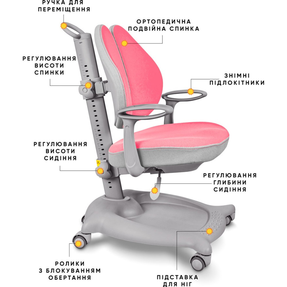 Детское кресло GT Y-404 Ortopedic ErgoKids Y-404 KP, Pink