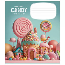 Зошит учнівський "Candy world" Школярик 012-3266K-3 в клітинку, 12 аркушів