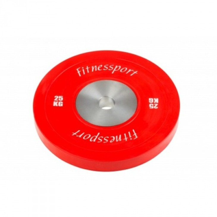 Диск для кроссфита RCP22 Fitnessport 10077FS соревновательный, красный 25 кг