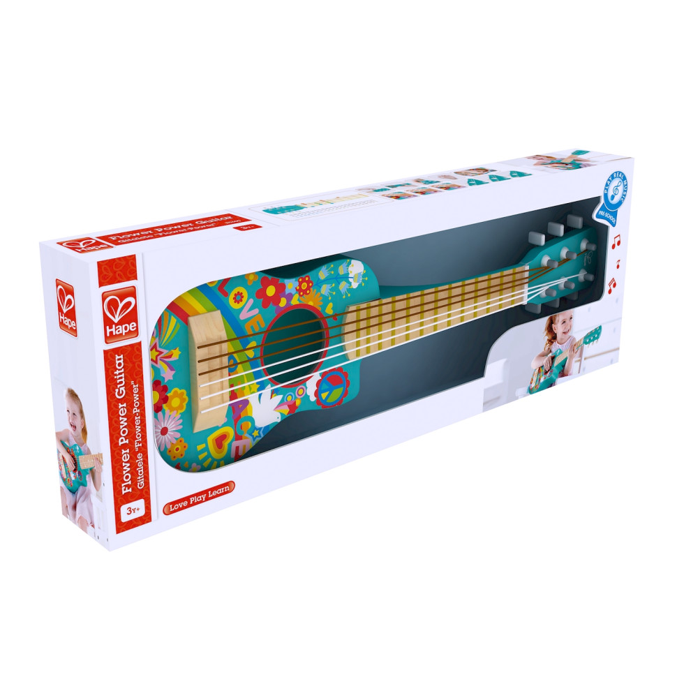 Детская деревянная гитара Энергия цветов Hape E0600, 6 струн