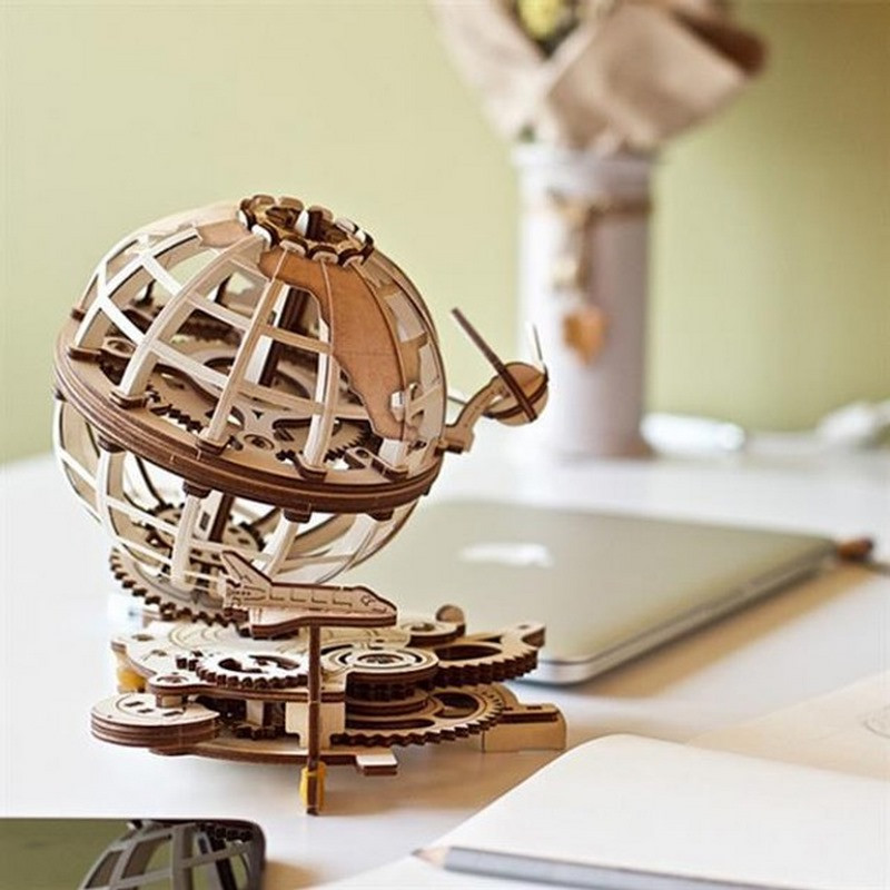 Дерев'яний механічний 3D конструктор Глобус Ugears 70128 184 деталі