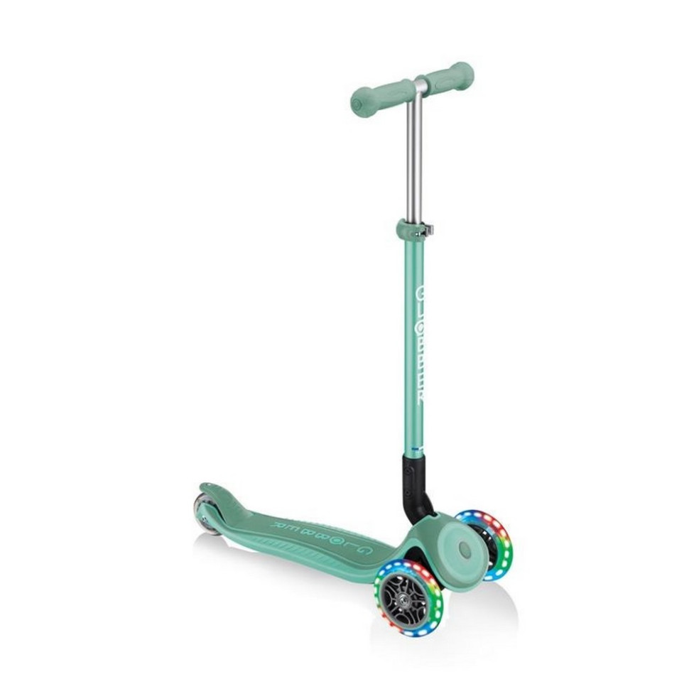 Самокат триколісний PRIMO FOLDABLE PLUS LIGHTS GLOBBER 439-206 м'ятний, колеса з підсвіткою