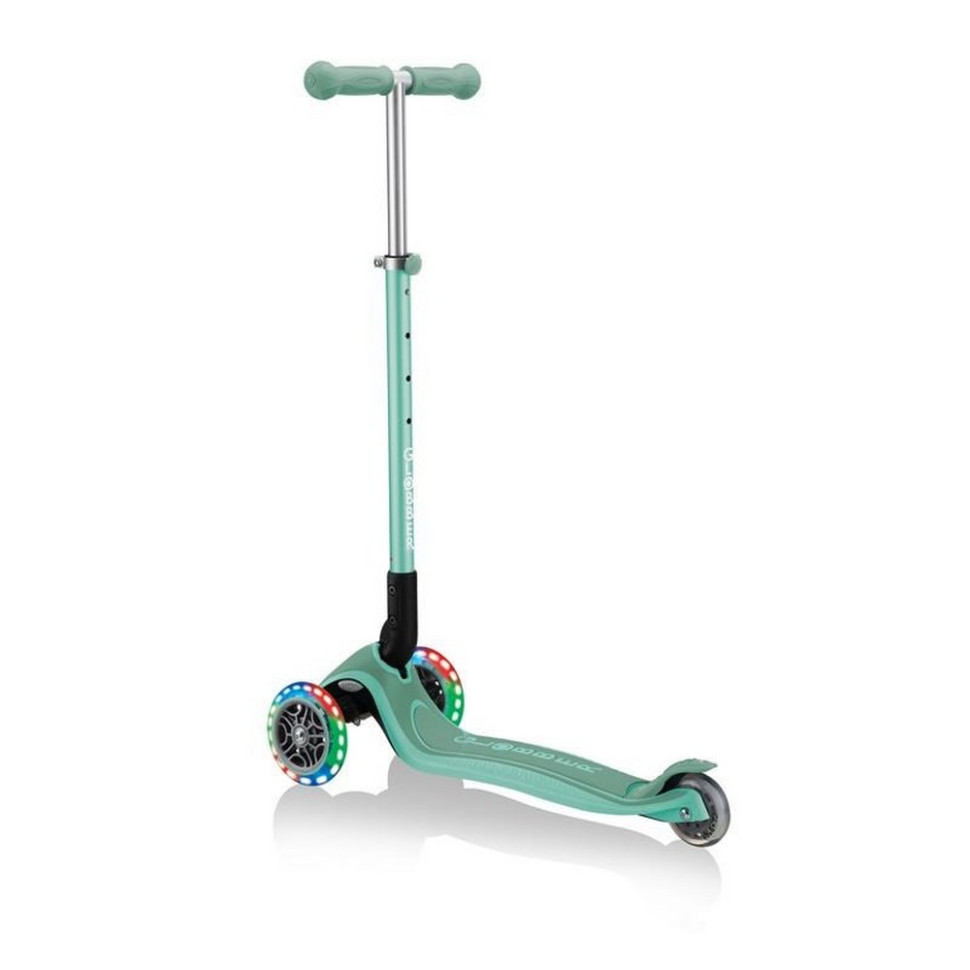 Самокат триколісний PRIMO FOLDABLE PLUS LIGHTS GLOBBER 439-206 м'ятний, колеса з підсвіткою