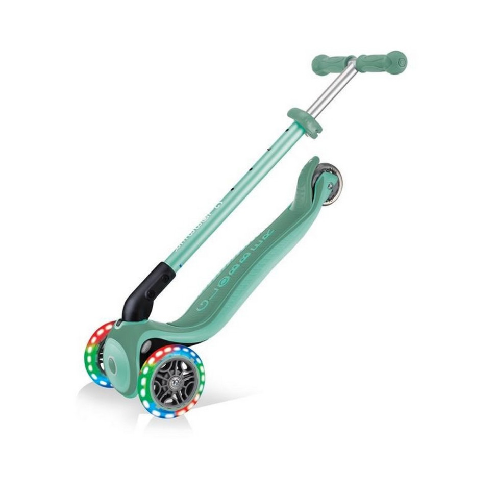 Самокат триколісний PRIMO FOLDABLE PLUS LIGHTS GLOBBER 439-206 м'ятний, колеса з підсвіткою