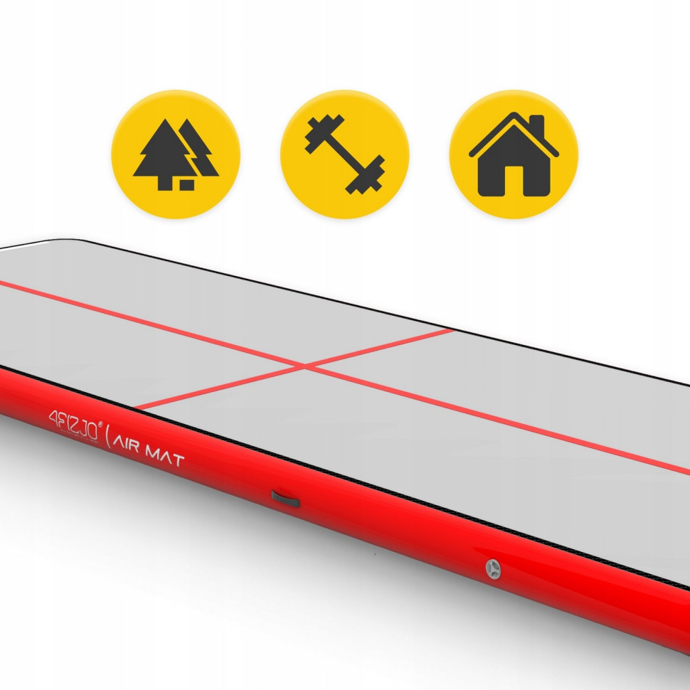 Мат надувной гимнастический Air Track Mat 4FIZJO P-5907739312044 White/Red 600x200x20 см