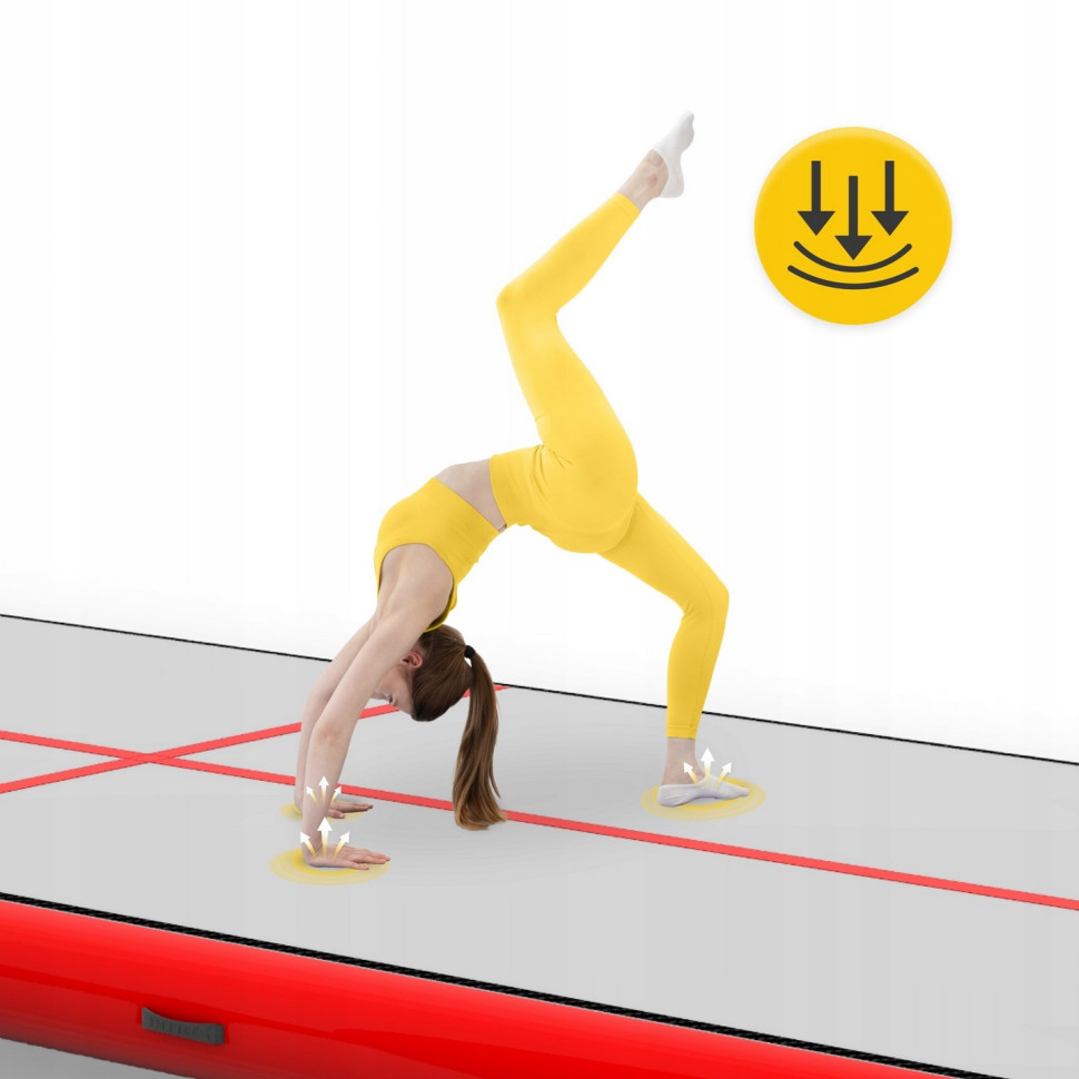 Мат надувной гимнастический Air Track Mat 4FIZJO P-5907739312044 White/Red 600x200x20 см