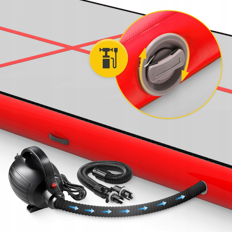Мат надувной гимнастический Air Track Mat 4FIZJO P-5907739312044 White/Red 600x200x20 см