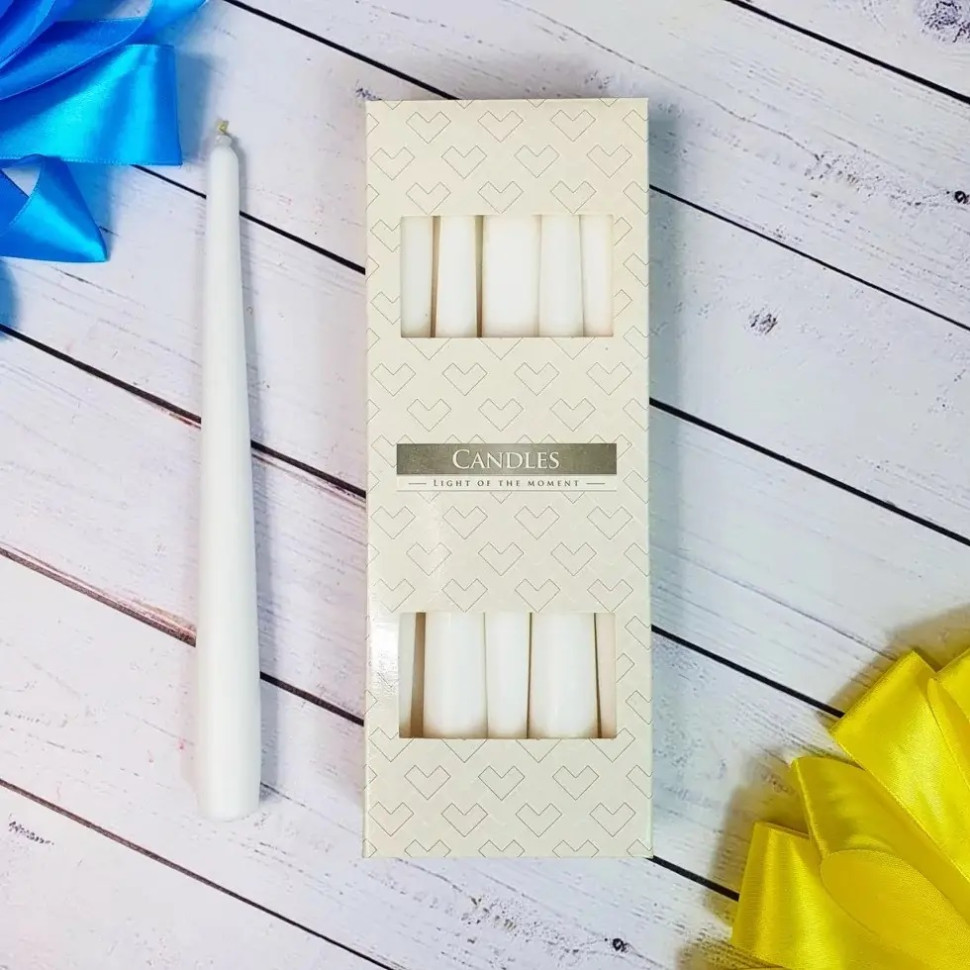 Набор столовых свечей Aura Candles Bispol S30_090 Белые 4 шт