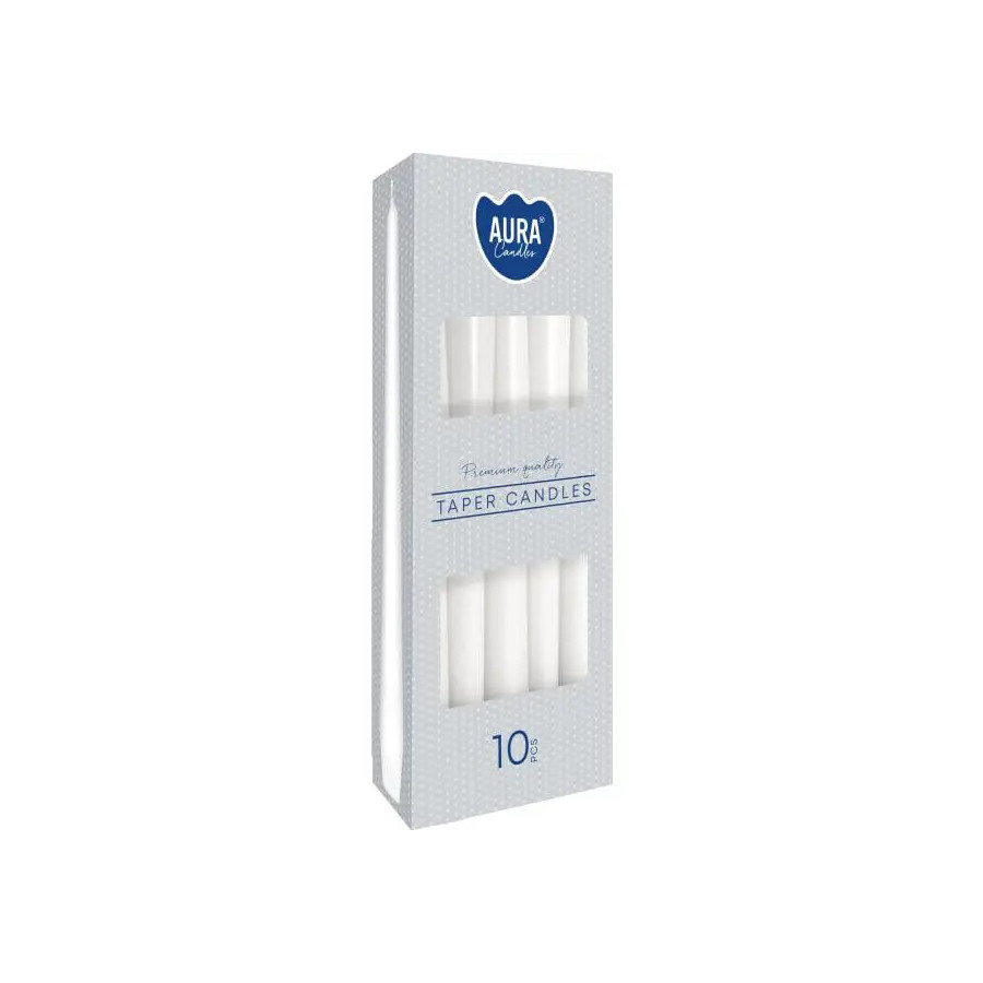 Набор столовых свечей Aura Candles Bispol S30_090 Белые 4 шт