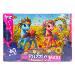 Детские пазлы-макси "Пони в цветах" Danko Toys Mx60-12-02, 60 элементов
