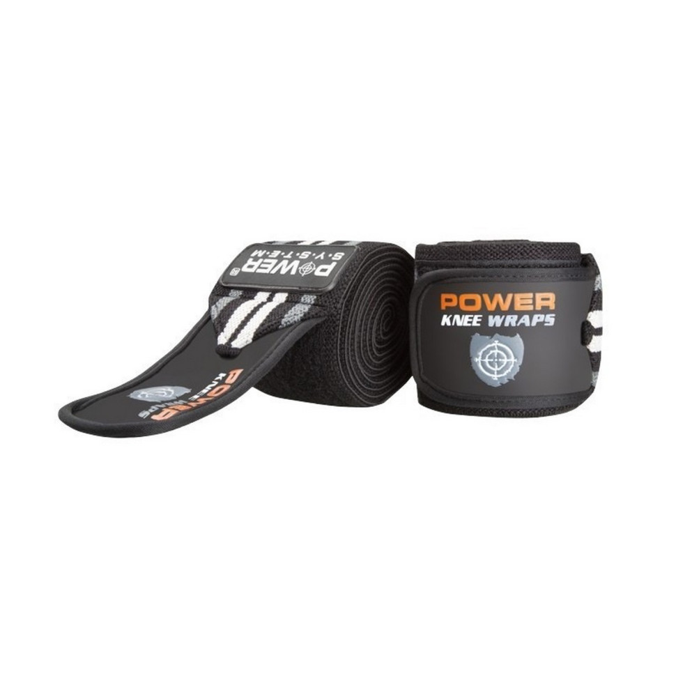 Бинти на коліна Knee Wraps Power System PS-3700_Grey-Black, (пара)
