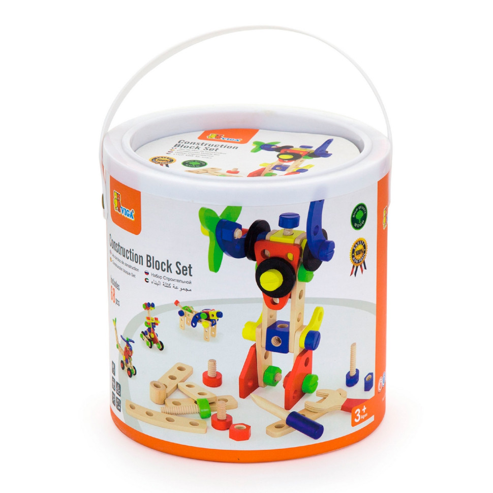 Деревянный конструктор Viga Toys 50382, 68 элементов