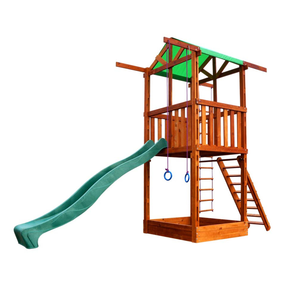 Ігровий дитячий майданчик SportBaby Babyland-1 кільця та гірка 3 метри