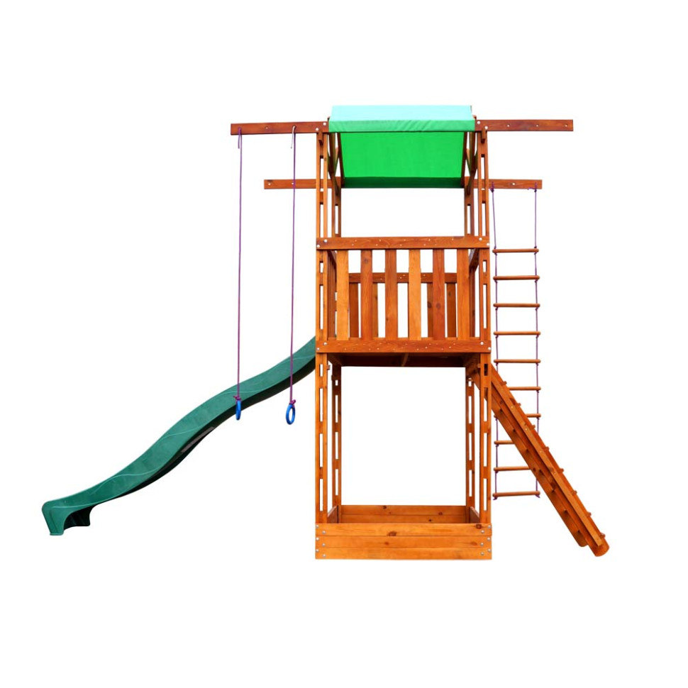 Ігровий дитячий майданчик SportBaby Babyland-1 кільця та гірка 3 метри