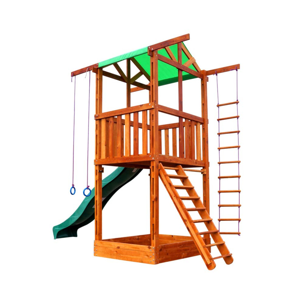 Ігровий дитячий майданчик SportBaby Babyland-1 кільця та гірка 3 метри