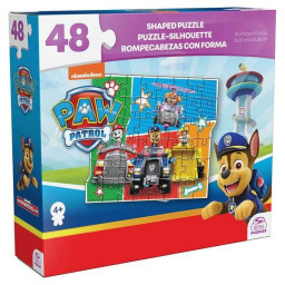 Игровой пазл фигурный "Щенячий патруль" Герои на автомобилях Spin Master SM98403/6067570-1, 48 частей 26х23 см