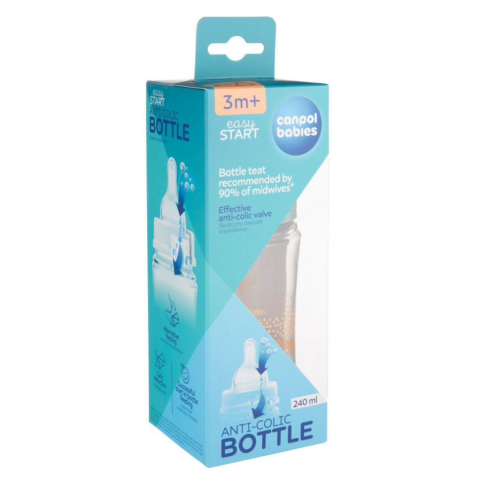 Пляшечка антиколікова з широким отвором Easystart Mountains Canpol babies 35/243_gre 240 мл