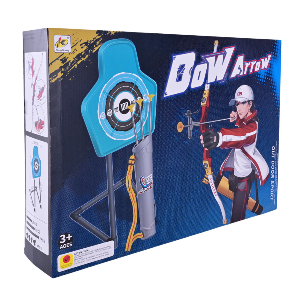 Ігровий набір Лук з мішенню Bambi 800D сагайдак, 3 стріли на присосках