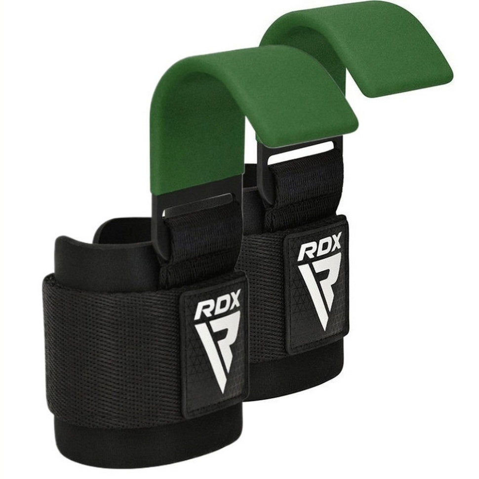 Крюки для тяги на запястье W5 Gym Hook Strap RDX Inc Limited WAN-W5AG+ Army Green 