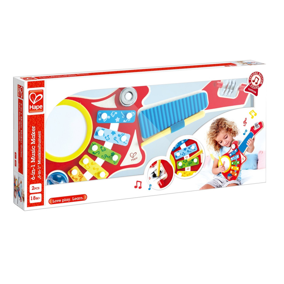 Детская гитара Мини-оркестр 6 в 1 Hape E0335 с ксилофоном