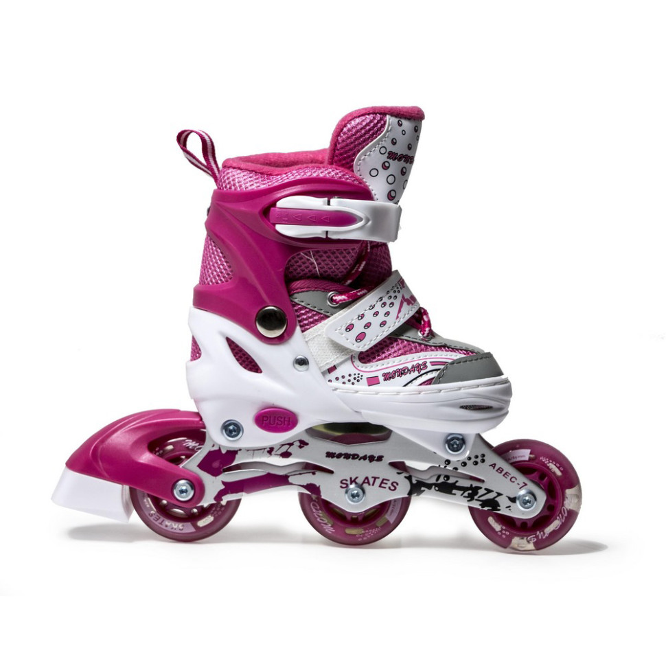 Детские раздвижные ролики Happy Bambi 236231528 Rose, размер 27-30