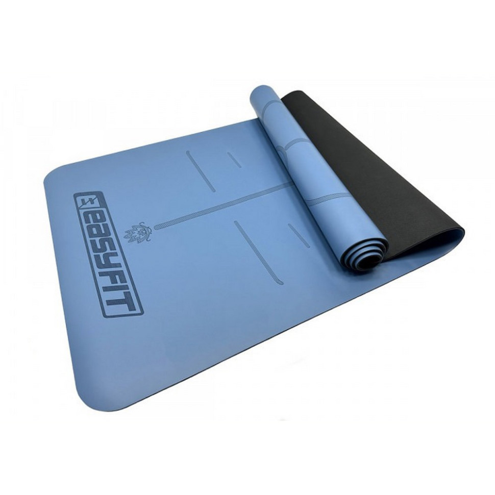 Коврик для йоги профессиональный Pro EasyFit EF-1925-1-BL, каучук 5 мм, Голубой