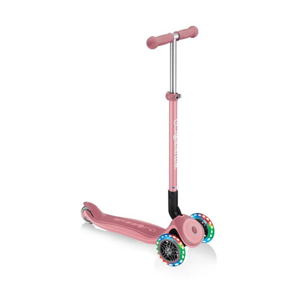Самокат трехколесный PRIMO FOLDABLE PLUS LIGHTS GLOBBER 439-210 пастельно-розовый, колеса с подсветкой