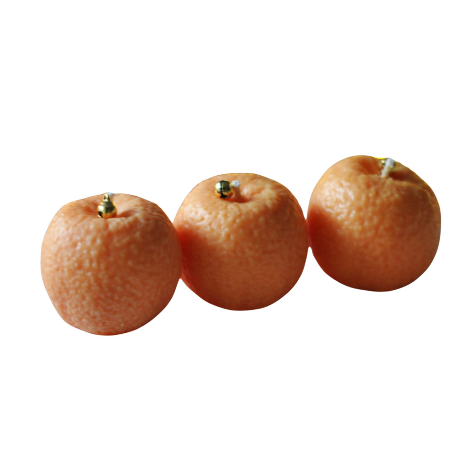 Новорічний набір свічок з соєвого воску «Мандарин» SP2475 ручної роботи 3 шт