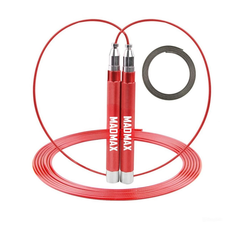 Скакалка скоростная на подшипниках MFA-286 Speed jump rope MadMax MFA-286-RED-U, Red