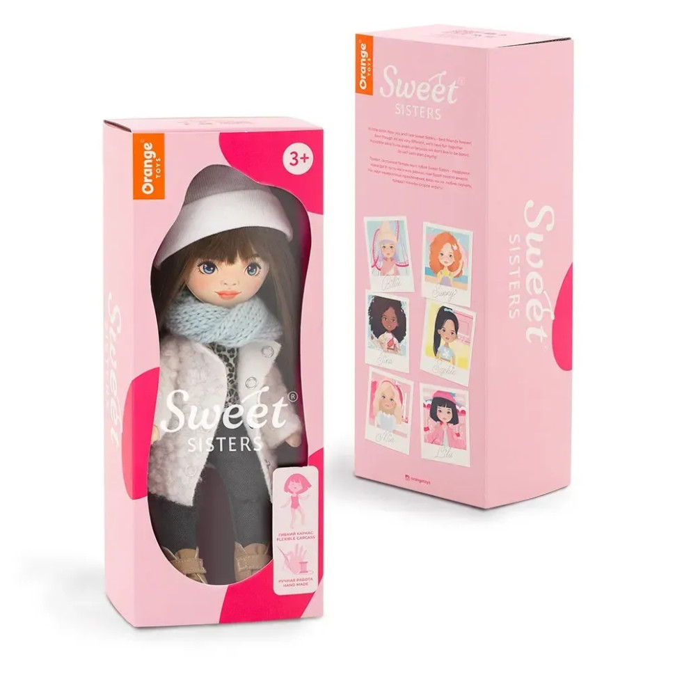 Детская мягкая кукла Софи ORANGE Sweet Sisters SS03-09 в белом меховом пальто