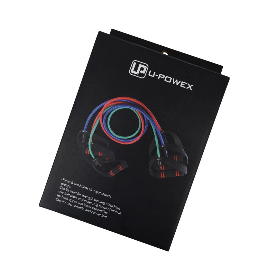 Трубчастий еспандер для фітнесу з ручками Latex resistance tube U-POWEX UP_1001_30LB_Red 13.5 кг