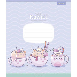 Зошит учнівський "Just be Kawaii" Школярик 012-3408K-3 в клітинку, 12 аркушів