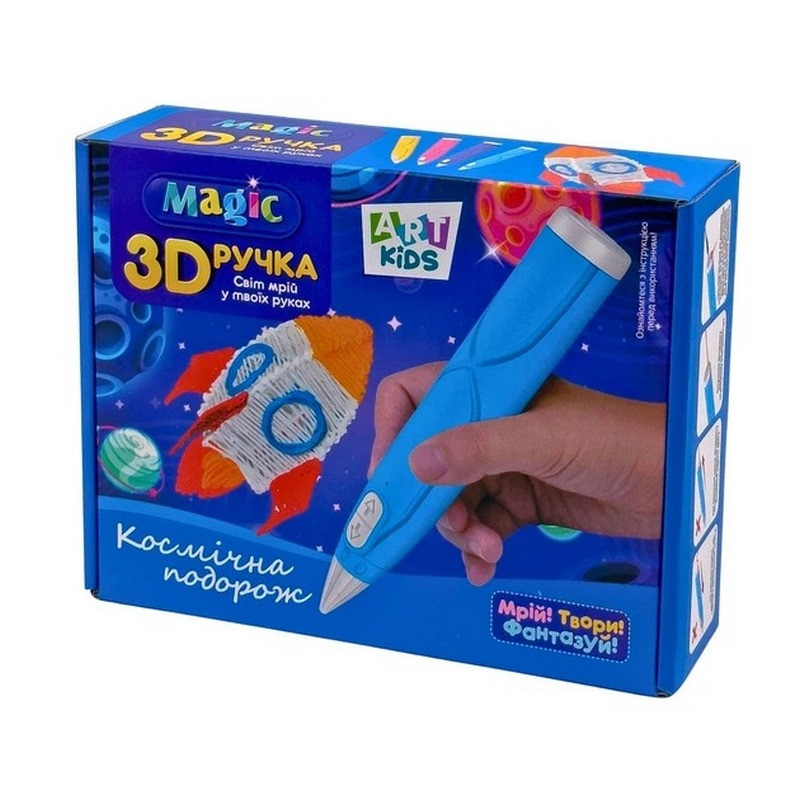 Набор для творчества 3D ручка Art Kids AK 0011(Pink) 17 см, 9 трафаретов