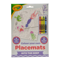 Підкладки-розмальовки "Підводний світ" Crayola 15755-C, з олівцями