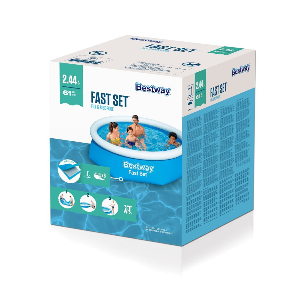 Надувний басейн сімейний Bestway 57448 (244х61 см), 1880 л