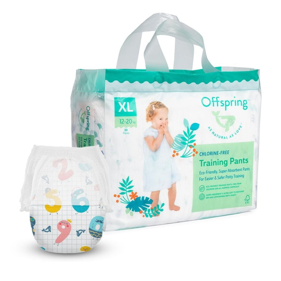 Трусики-подгузники для детей 12-20 кг Offspring DP-OI-FAP-XL30P-FFG размер XL, 30 штук