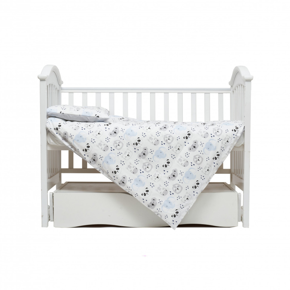 Змінна постільна білизна в ліжечко Zoo Twins 3022-TZ-04 blue, 4 елементи