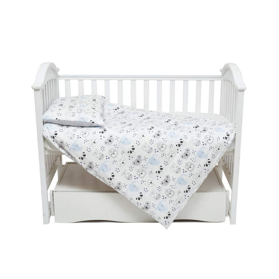 Змінна постільна білизна в ліжечко Zoo Twins 3022-TZ-04 blue, 4 елементи