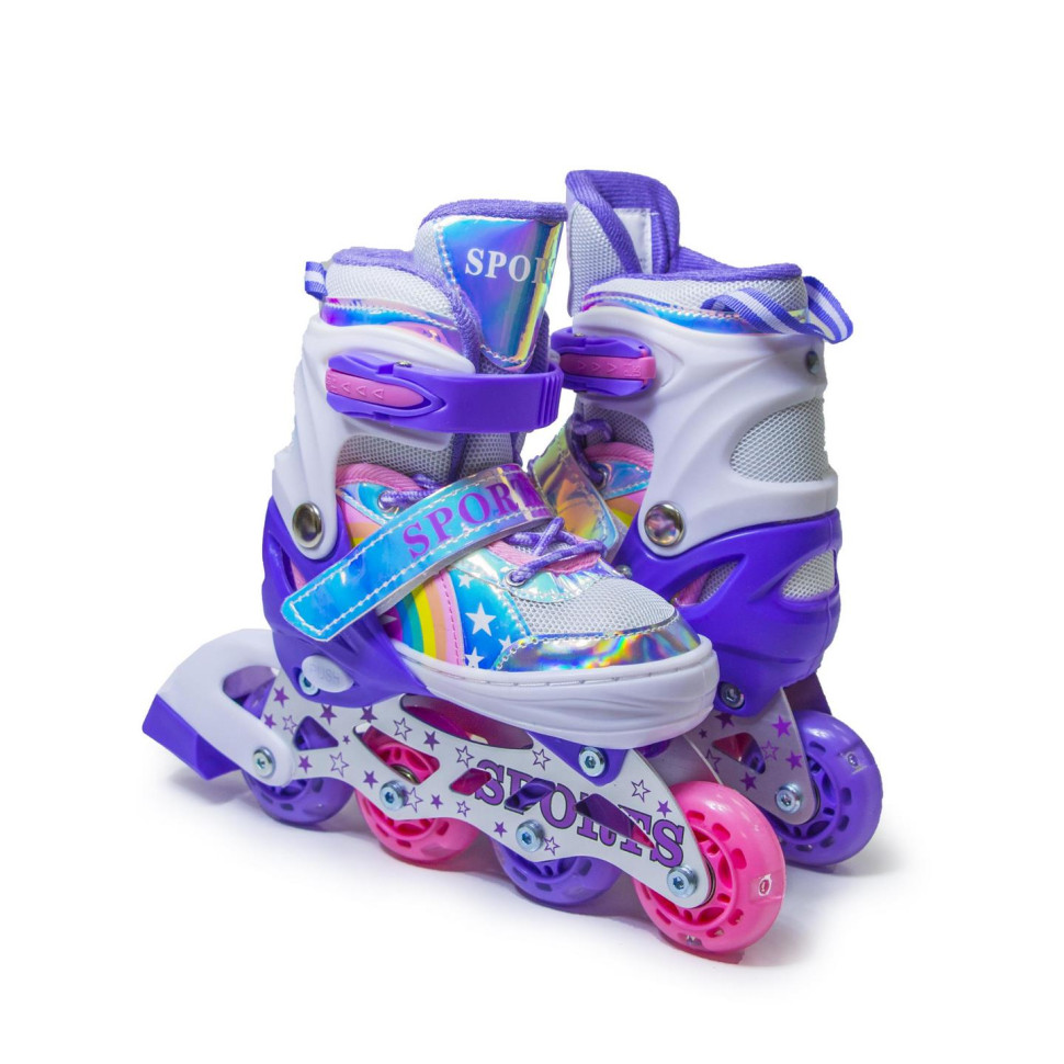 Детские раздвижные ролики Scale Sports 1055132332 радужный фиолетовый, размер 30-33