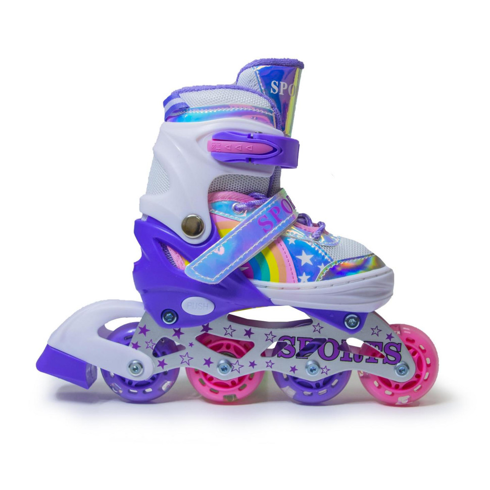 Детские раздвижные ролики Scale Sports 1055132332 радужный фиолетовый, размер 30-33