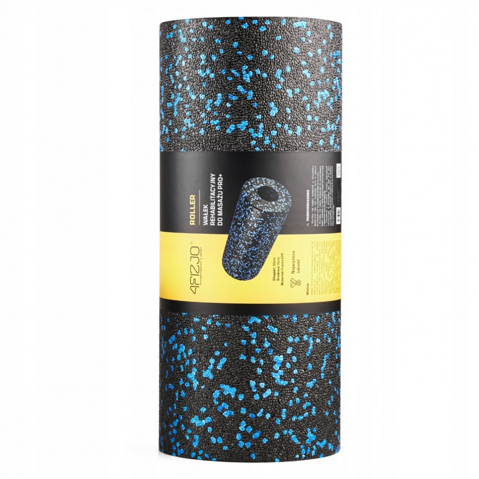 Массажный ролик EPP PRO+ 4FIZJO 4FJ1417, 33 x 14 см, гладкий, Black/Blue