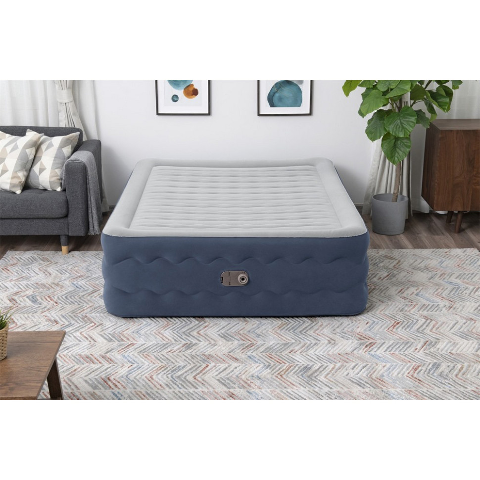 Надувне велюрове ліжко Bestway 6716P 203 x 152 x 51 см