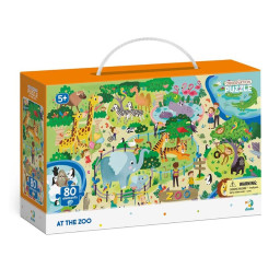Пазл обсерваційний "Зоопарк" DoDo Toys 300259, 80 елементів