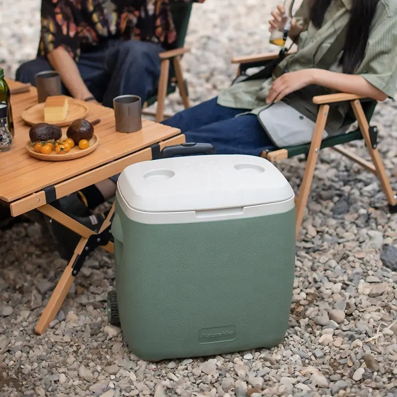 Туристический холодильник на колесах NH20SJ021 Naturehike 6927595795606, зеленый, 28 л, полипропилен