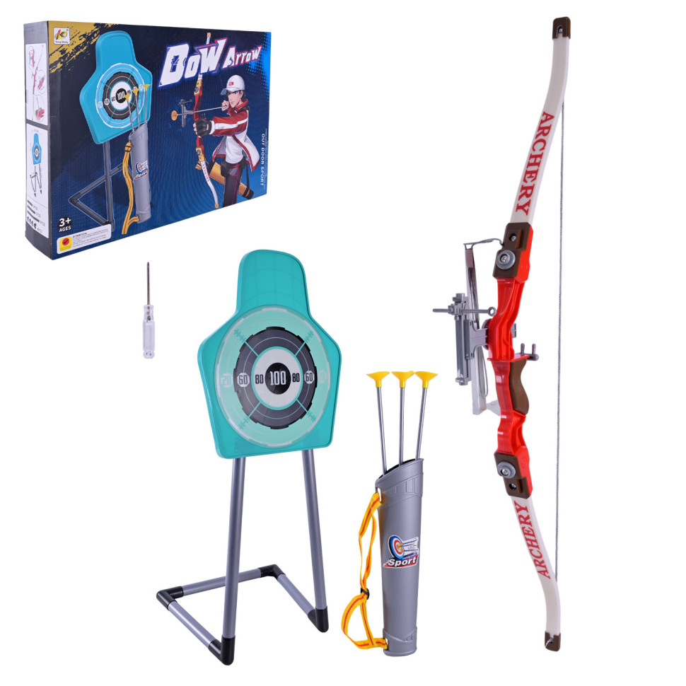 Ігровий набір Лук з мішенню Bambi 801D сагайдак, 3 стріли на присосках